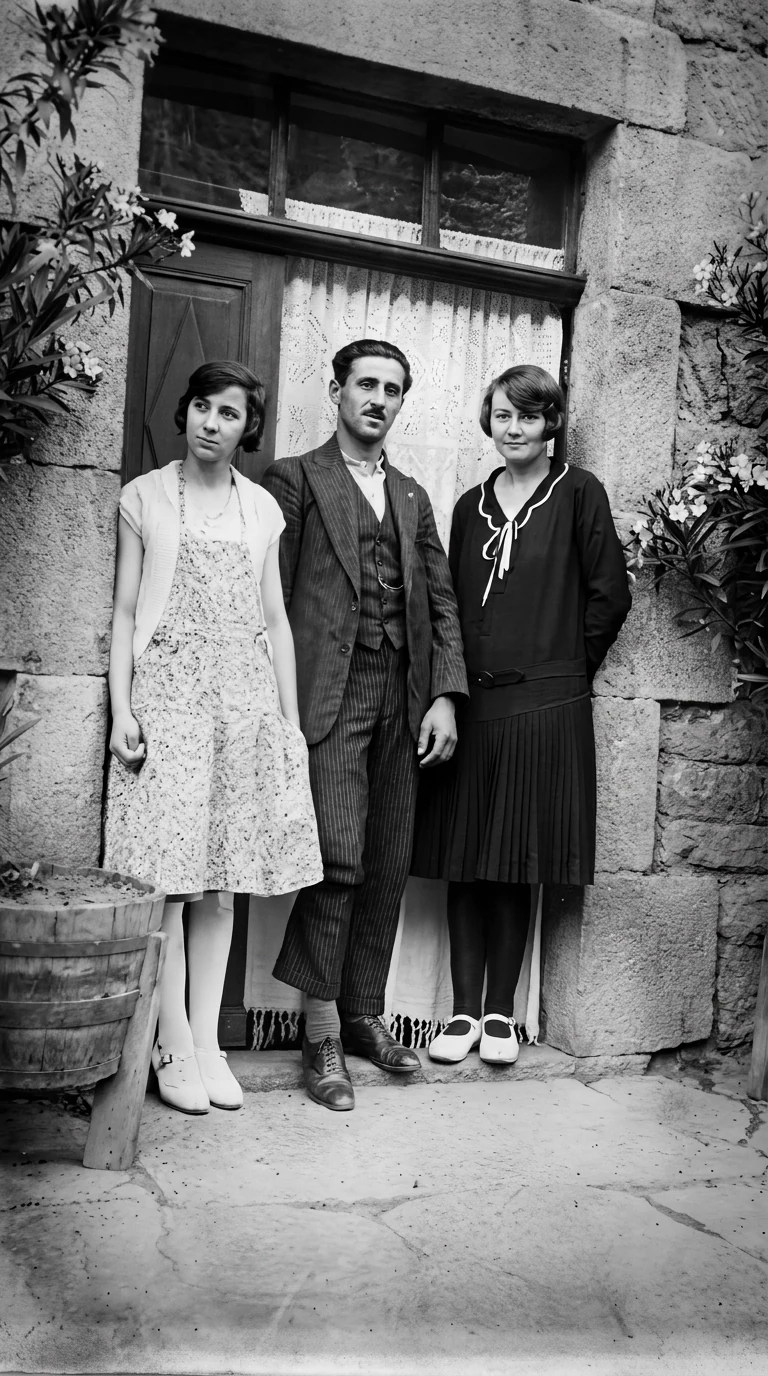 Enhanced black and white old photo